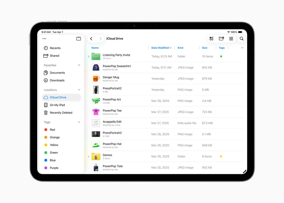 iCould Drive của iPadOS 26 Apple release ngày 10/06/2025.