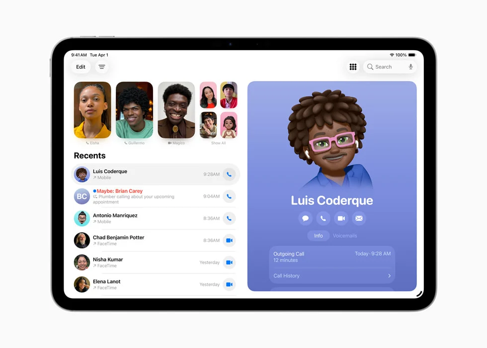 Phone App iPad cập nhật mới iPadOS26.